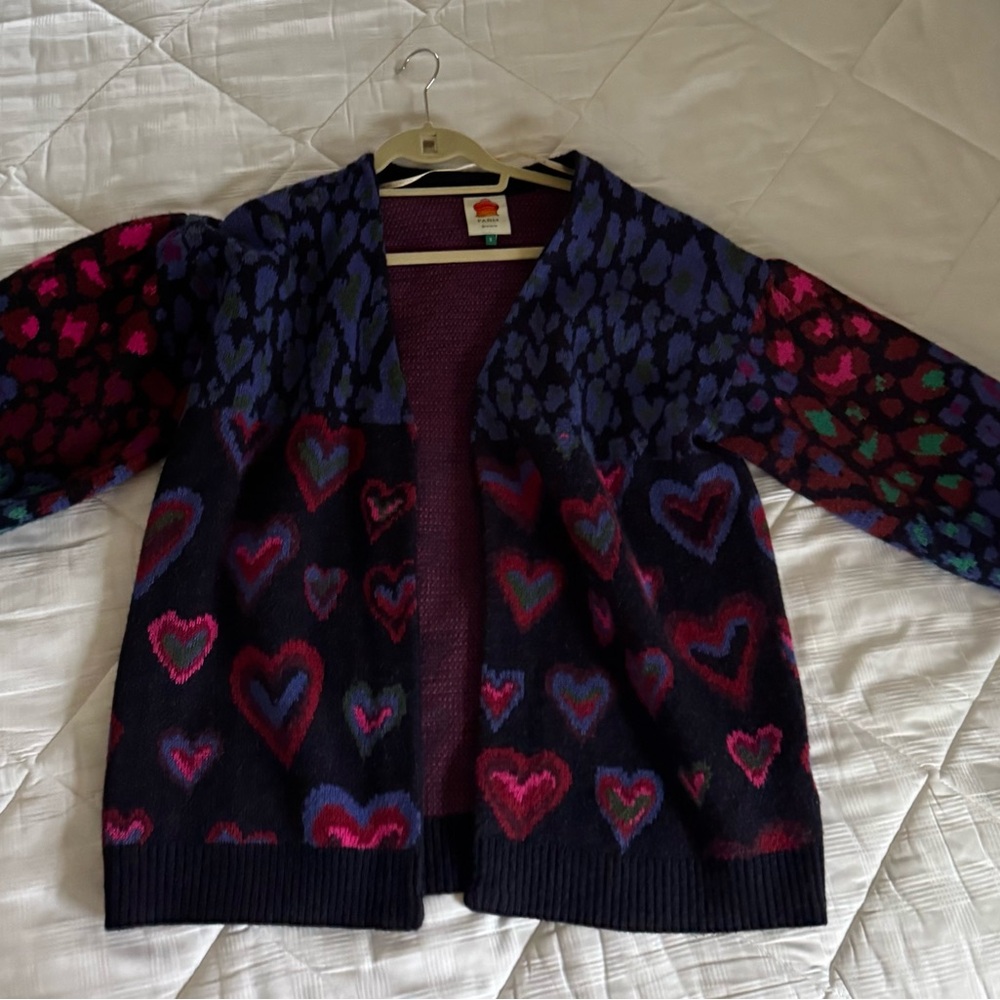 Colorful Heart Patterned Women's Sweater